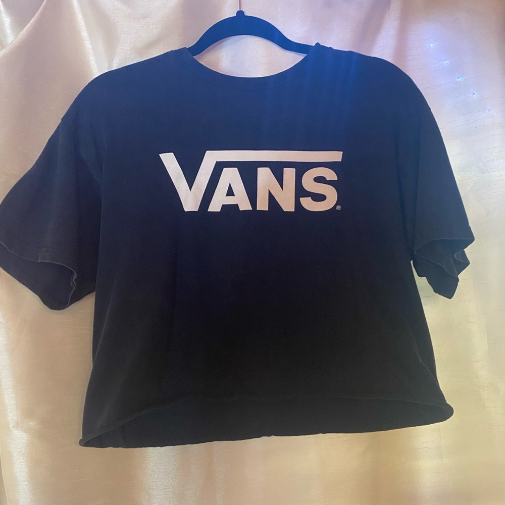 Vans Black Cropped Tee Shirt
